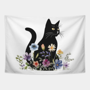 Midnight Blooms Tapestry