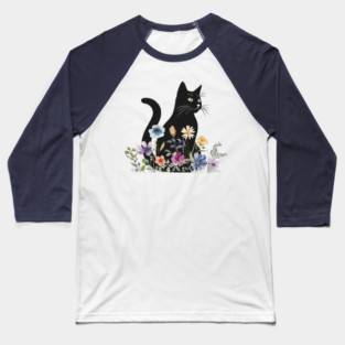 Midnight Blooms Baseball T-Shirt