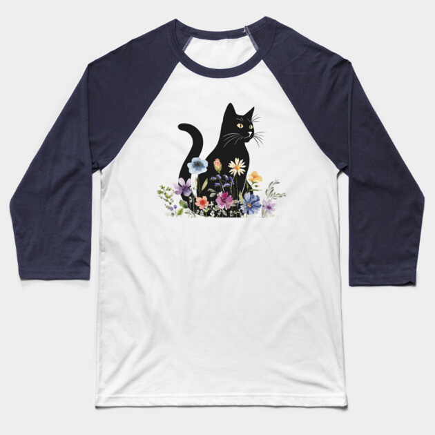 Midnight Blooms Baseball T-Shirt by Premachandra's Store