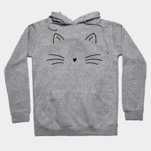 Elegant Minimalist Cat Line Art Hoodie