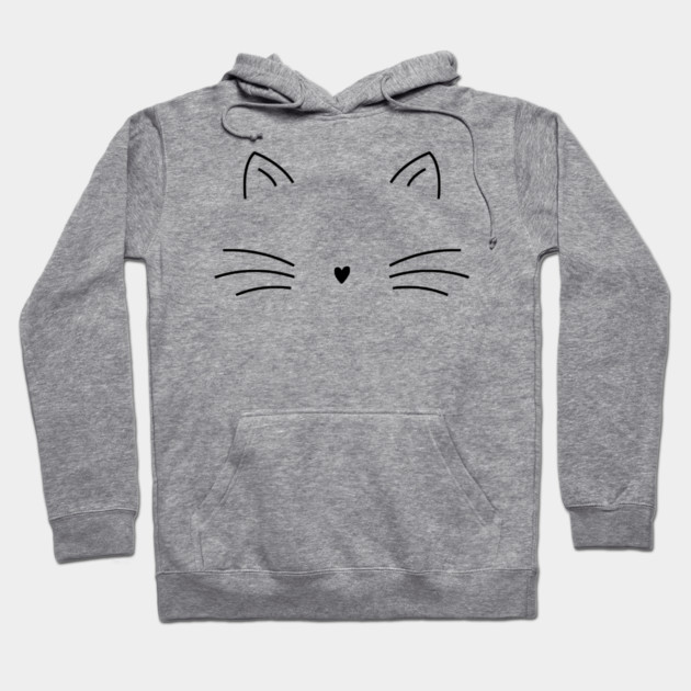 Elegant Minimalist Cat Line Art Hoodie by Premachandra's Store