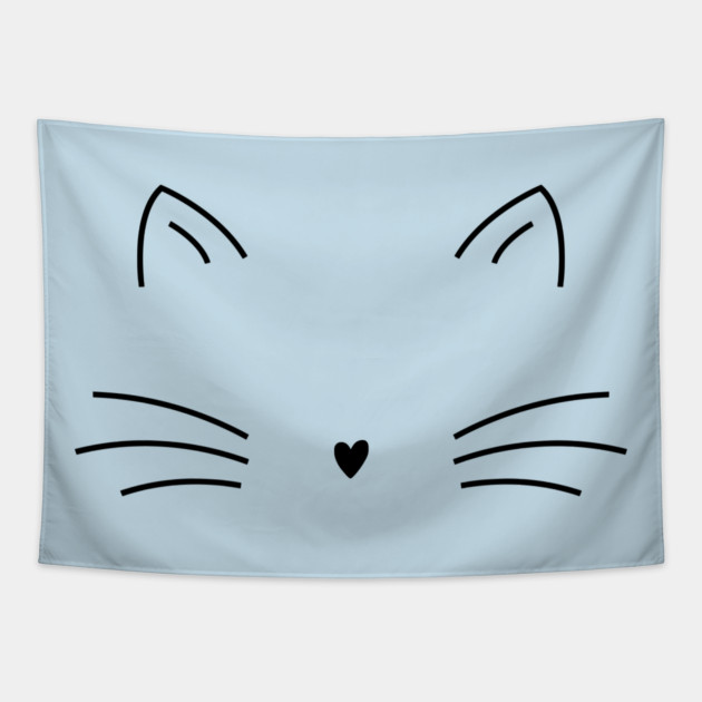 Elegant Minimalist Cat Line Art Tapestry by Premachandra's Store