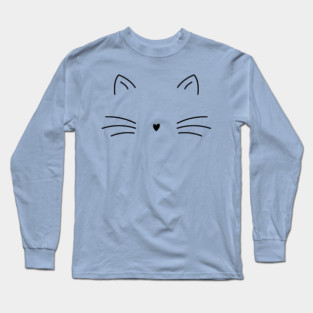 Elegant Minimalist Cat Line Art Long Sleeve T-Shirt