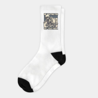 Depressed Skeleton Meme Socks