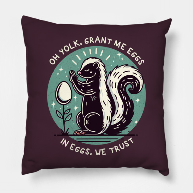IN EGGS, WE TRUST Pillow by Fabrik