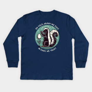 IN EGGS, WE TRUST Kids Long Sleeve T-Shirt