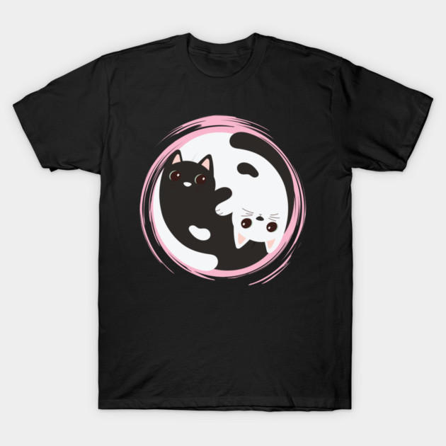 Yin & Yang Meowgic T-Shirt by Premachandra's Store
