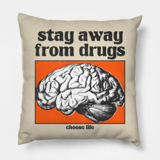 stay away from drugs vintage art Pillow