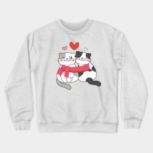 Romantic Kitty Couple Crewneck Sweatshirt