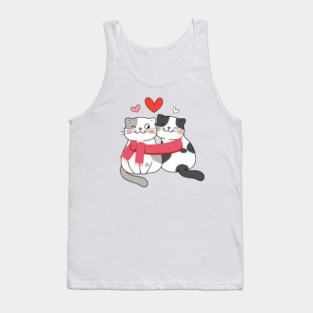 Romantic Kitty Couple Tank Top