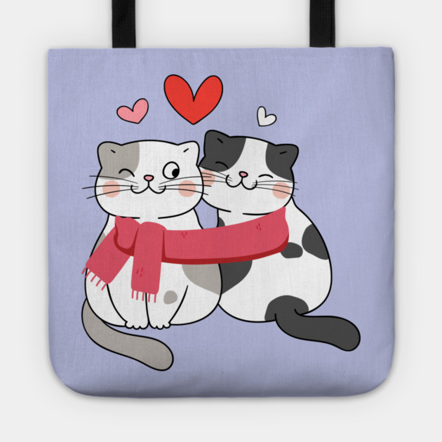 Romantic Kitty Couple Tote by Premachandra's Store