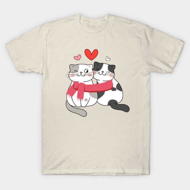 Romantic Kitty Couple T-Shirt by Premachandra's Store