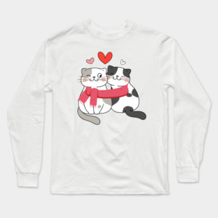 Romantic Kitty Couple Long Sleeve T-Shirt