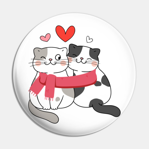 Romantic Kitty Couple Pin by Premachandra's Store