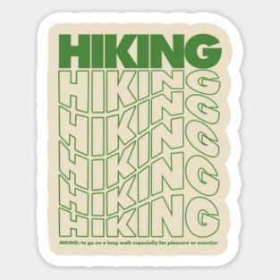 Hiking words modern design Sticker