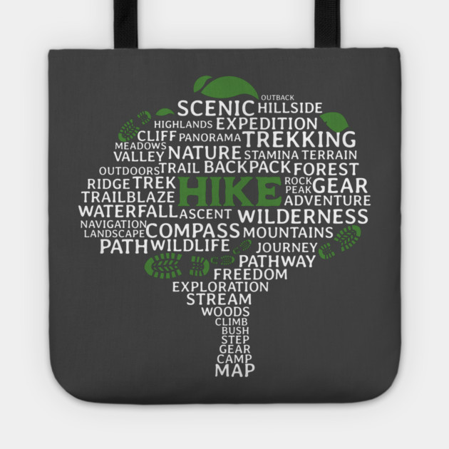 Hike Tree made of related words Tote by Vinokurio