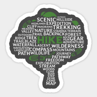 Hike Tree made of related words Sticker