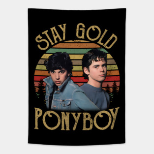 Stay Gold Ponyboy Vintage Movie Quotes Tapestry