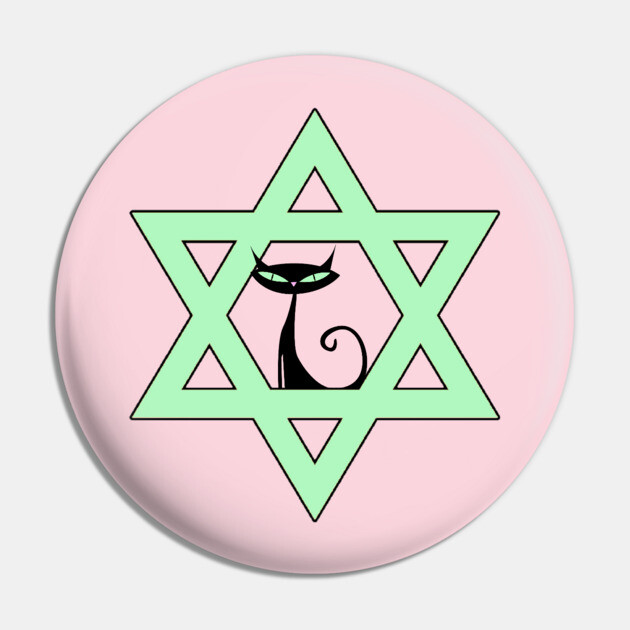 Jewish Kitty Cat Star of David Pin by HolidayBug