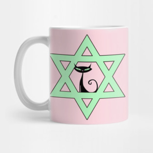 Jewish Kitty Cat Star of David Mug