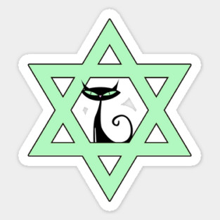 Jewish Kitty Cat Star of David Sticker