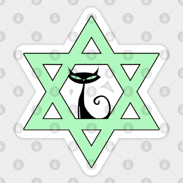 Jewish Kitty Cat Star of David Sticker by HolidayBug