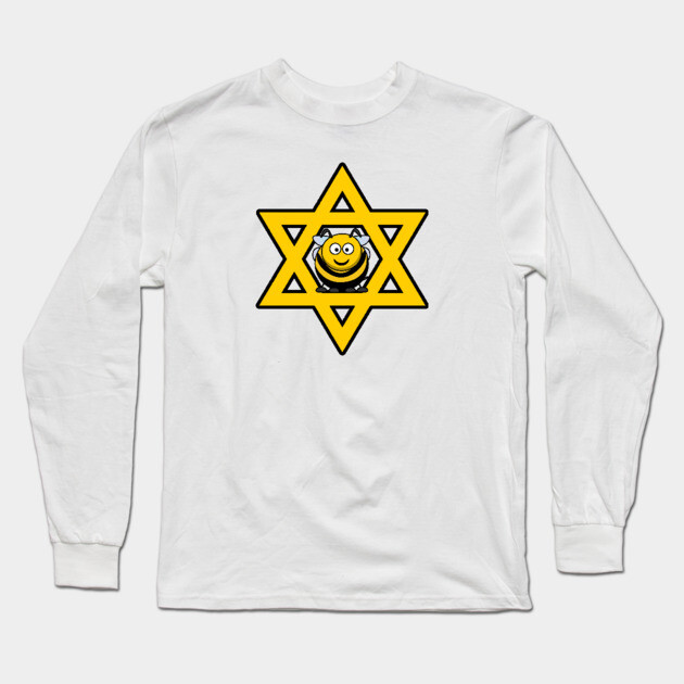 Jewish Bee Star of David Long Sleeve T-Shirt by HolidayBug
