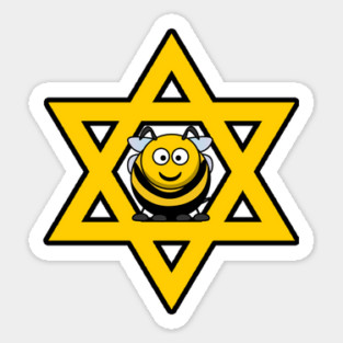 Jewish Bee Star of David Sticker