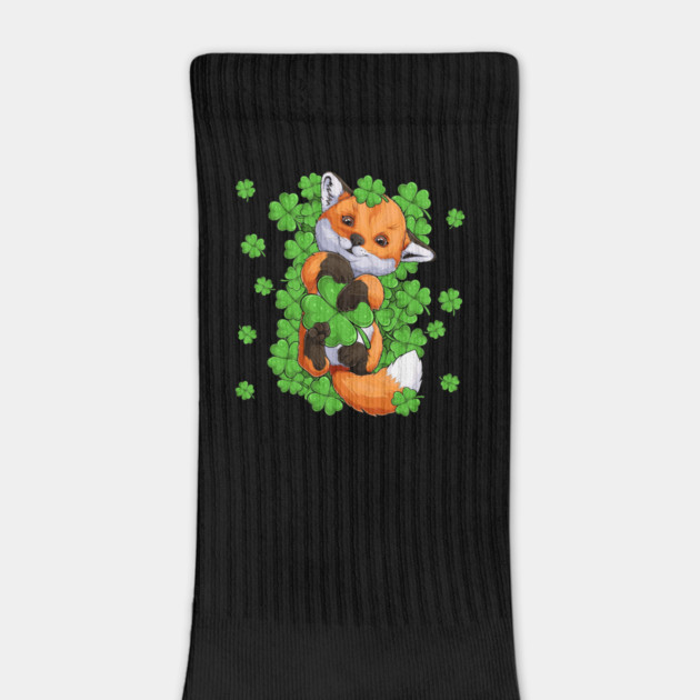 Red Fox Green Shamrocks by HolidayBug
