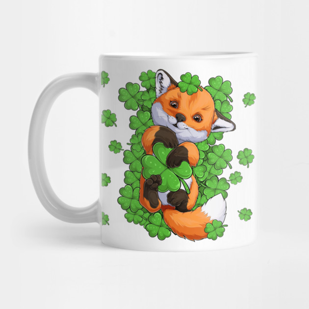 Red Fox Green Shamrocks by HolidayBug