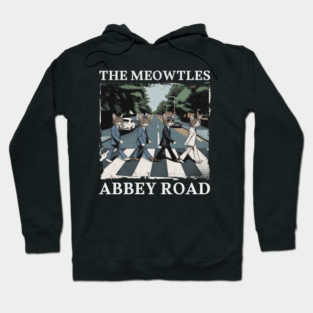 The Meowtles Abbey Road | Funny Vintage The Beatles Album Parody Hoodie