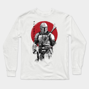 Mandalorian Bounty Hunter sumi e Long Sleeve T-Shirt