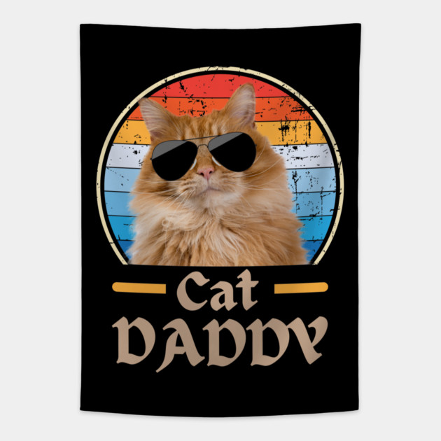 Cool Cat Dad Vibes Tapestry by Premachandra's Store