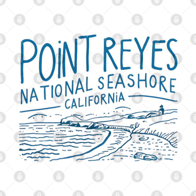 Point Reyes National Seashore California Hand Drawn Lighthouse and ...