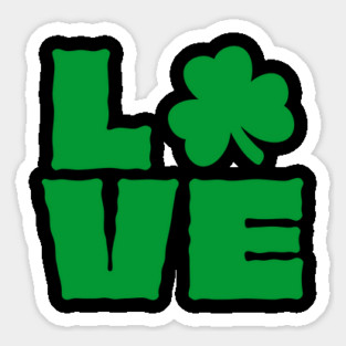 Love Shamrock Typography Green for St Patricks Day Magnet