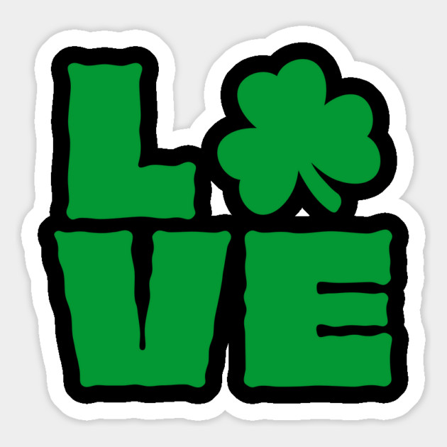 Love Shamrock Typography Green for St Patricks Day Magnet by Creatifly Graphic Tees