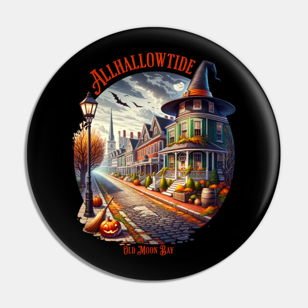 Allhallowtide Witchy Town Pin by H. R. Sinclair