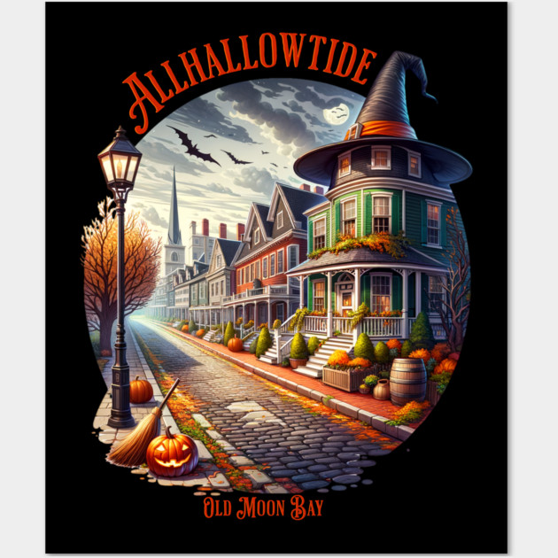 Allhallowtide Witchy Town Wall Art by H. R. Sinclair