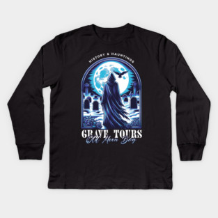 Grave Tours, Old Moon Bay Kids Long Sleeve T-Shirt