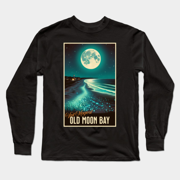 Vintage Old Moon Bay Poster Long Sleeve T-Shirt by H. R. Sinclair