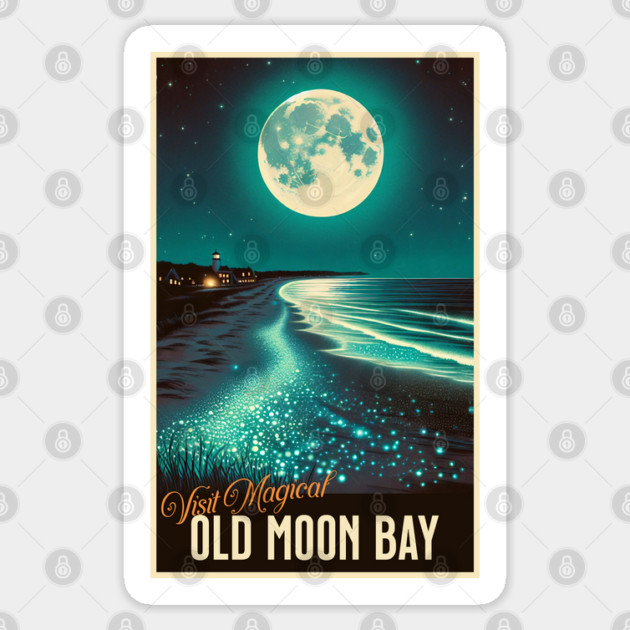 Vintage Old Moon Bay Poster Sticker by H. R. Sinclair