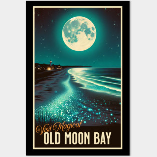 Vintage Old Moon Bay Poster Posters and Art