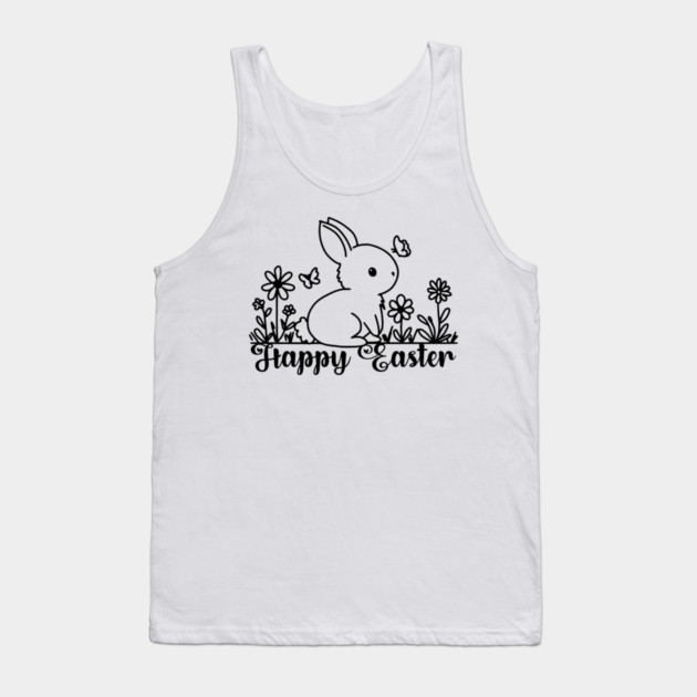 Easter Bunny Doodle Tank Top by H. R. Sinclair