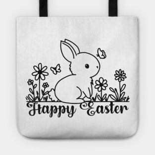 Easter Bunny Doodle Tote