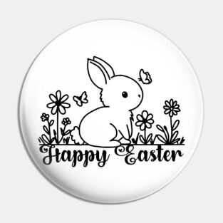 Easter Bunny Doodle Pin