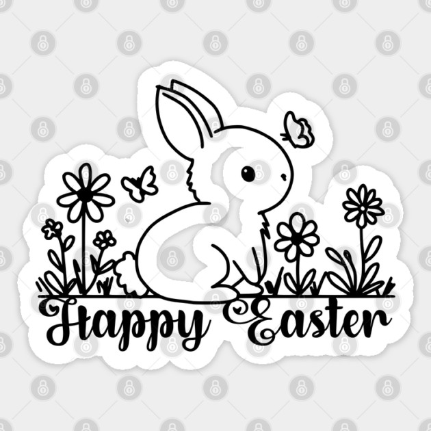 Easter Bunny Doodle Sticker by H. R. Sinclair