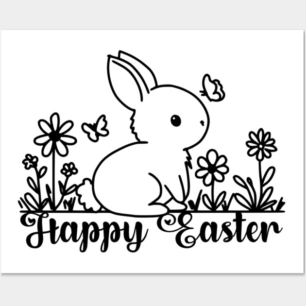 Easter Bunny Doodle Wall Art by H. R. Sinclair