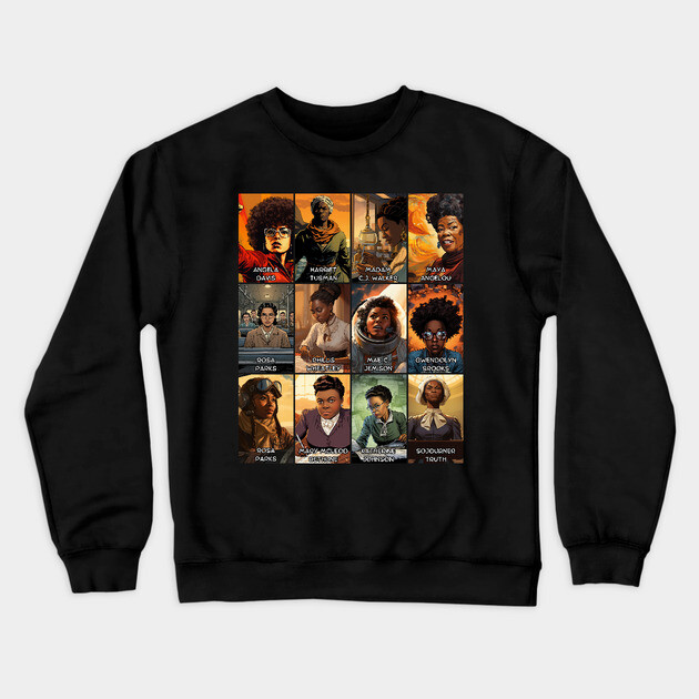 12 Great Women of Black History Crewneck Sweatshirt by UrbanLifeApparel