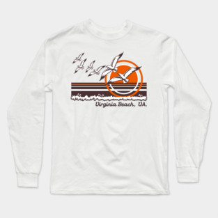 Retro Virginia Beach VA 70s Style Souvenir Long Sleeve T-Shirt