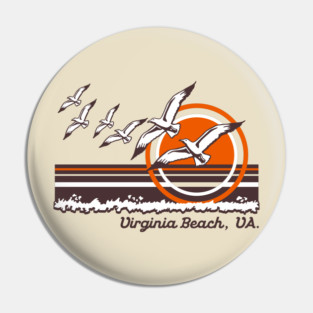 Retro Virginia Beach VA 70s Style Souvenir Pin